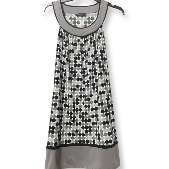 BCBGMaxAzria Dresses & Skirts - BCBGMAXAZRIA Womens A Line Dress Gray Polka Dot Stretch Scoop Neck Sleeveless S